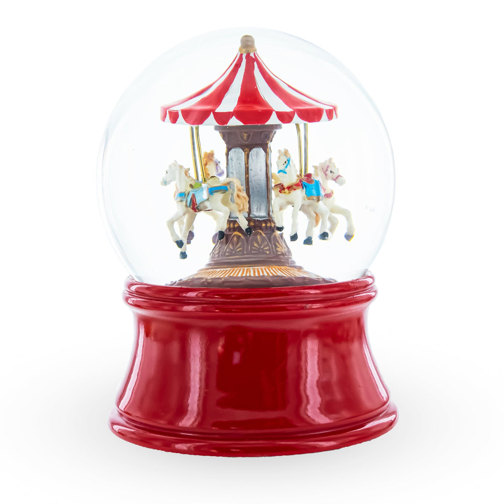 Horses Carousel Melody Spinning Musical Water Globe