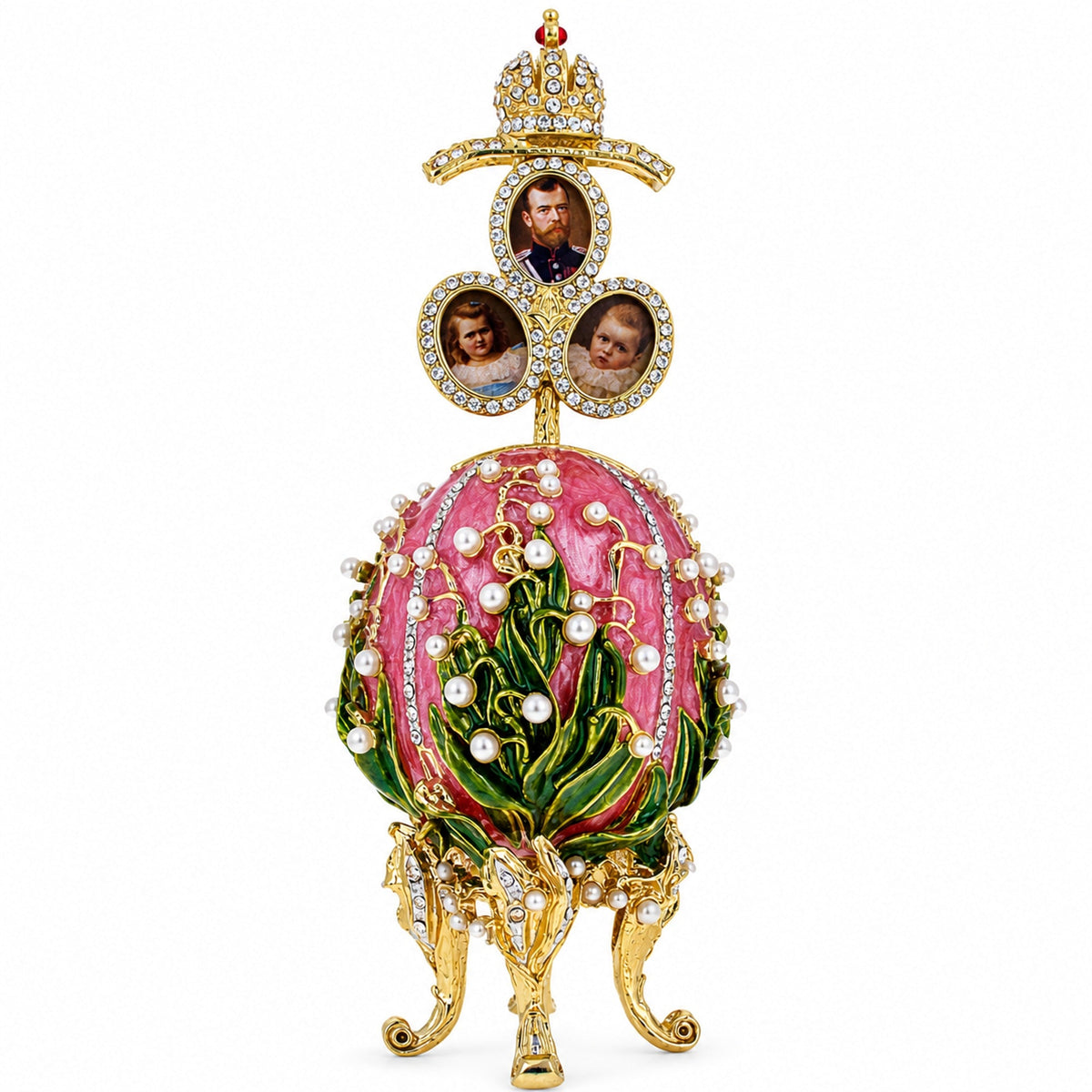 1898 Lilies of the Valley Musical Royal Imperial Easter Egg 6.3 Inches