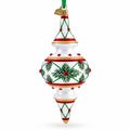 Winter Lattice & Holly Star Jeweled Double-Ended Finial Drop Glass Christmas Ornament