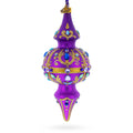Royal Jewel Embellishments Gold Filigree Double-Ended Finial Drop Glass Christmas Ornament