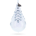 Diamonds on Clear Waterdrop Finial Glass Christmas Ornament