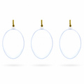 Set of 3 Clear Plastic Egg Ornaments 3.4 Inches (86 mm)