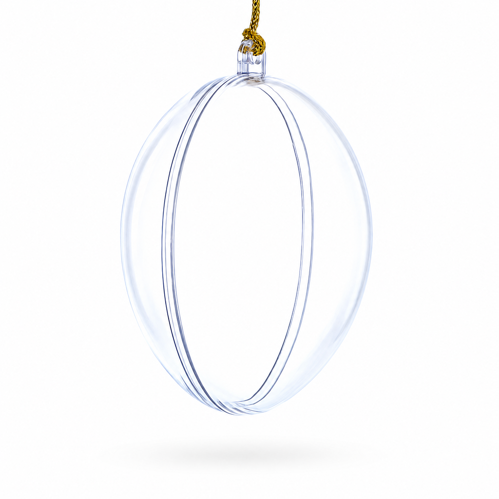 Set of 3 Clear Plastic Egg Ornaments 3.4 Inches (86 mm)