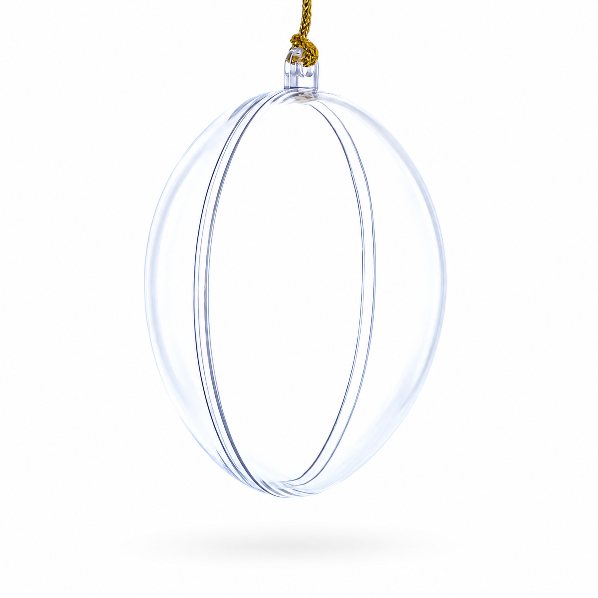 Set of 3 Clear Plastic Egg Ornaments 3.4 Inches (86 mm)