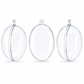 Set of 3 Clear Plastic Egg Ornaments 4.35 Inches (100 mm)