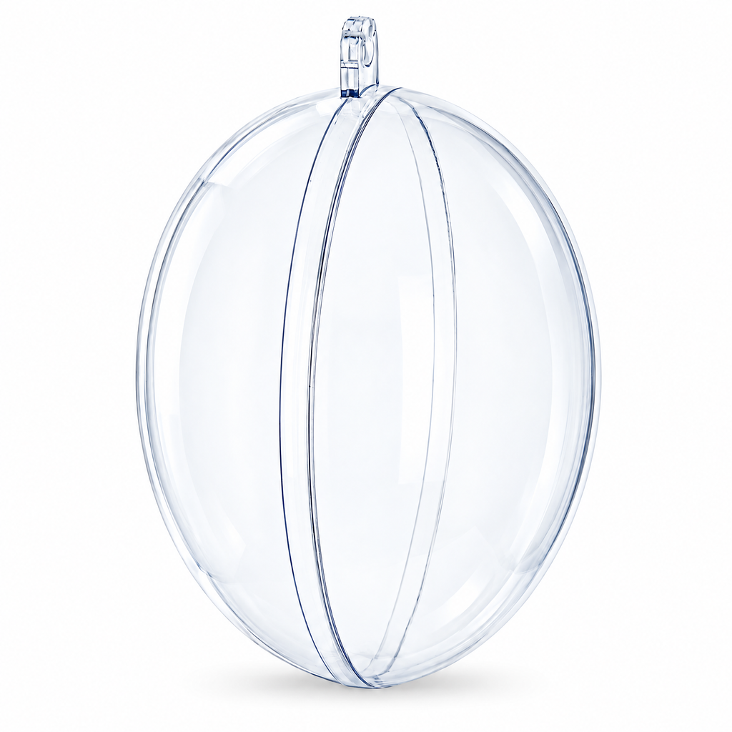 Set of 3 Clear Plastic Egg Ornaments 4.35 Inches (100 mm)