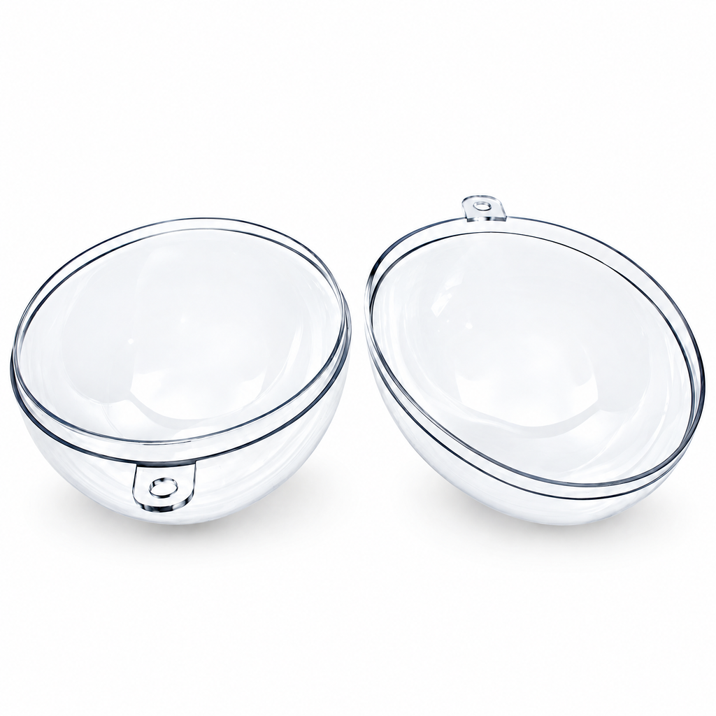 Set of 3 Clear Plastic Egg Ornaments 4.35 Inches (100 mm)