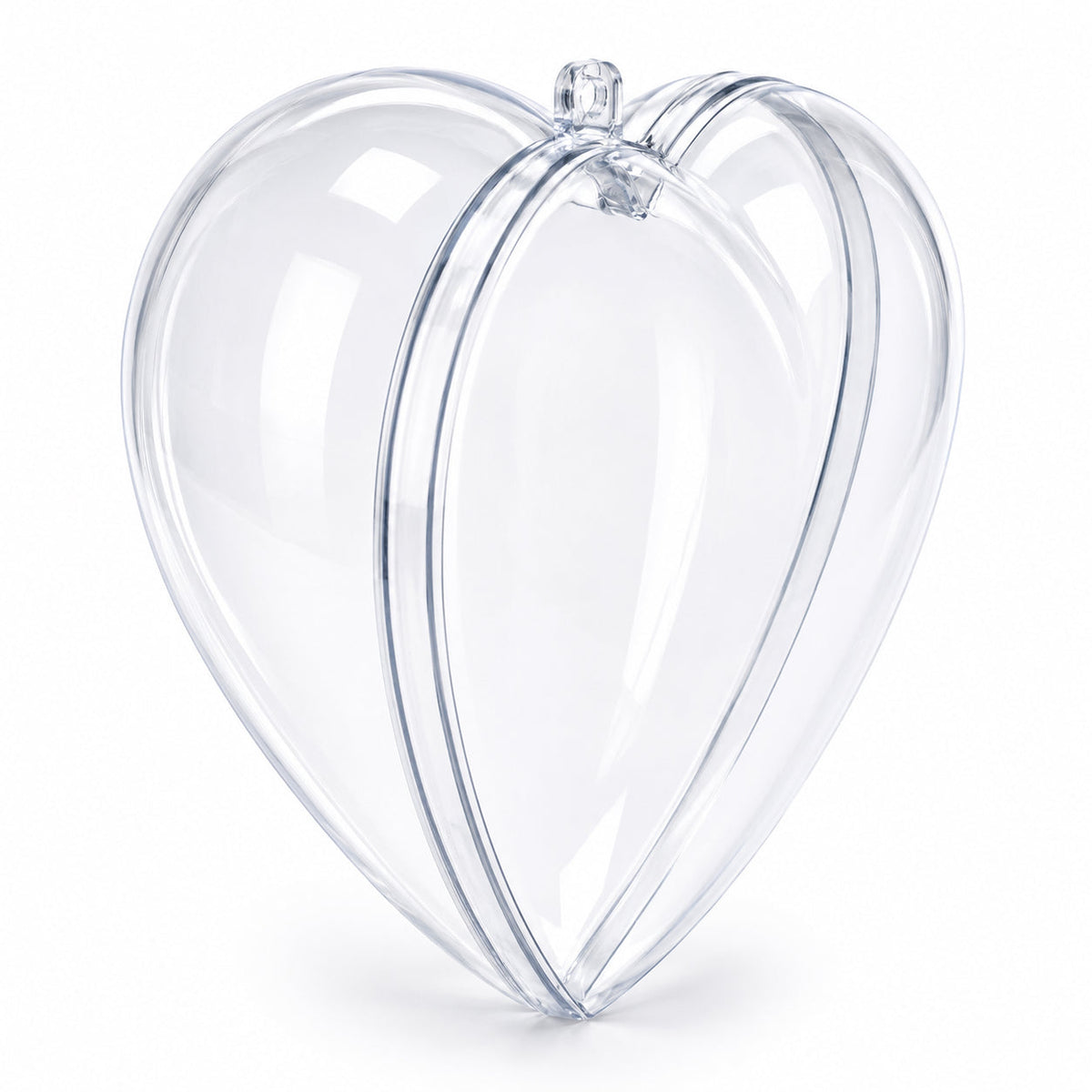 Set of 3 Clear Plastic Hearts Ornaments 2.45 Inches (62 mm)
