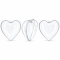 Set of 3 Clear Plastic Heart Ornament 4.6 Inches (117 mm)