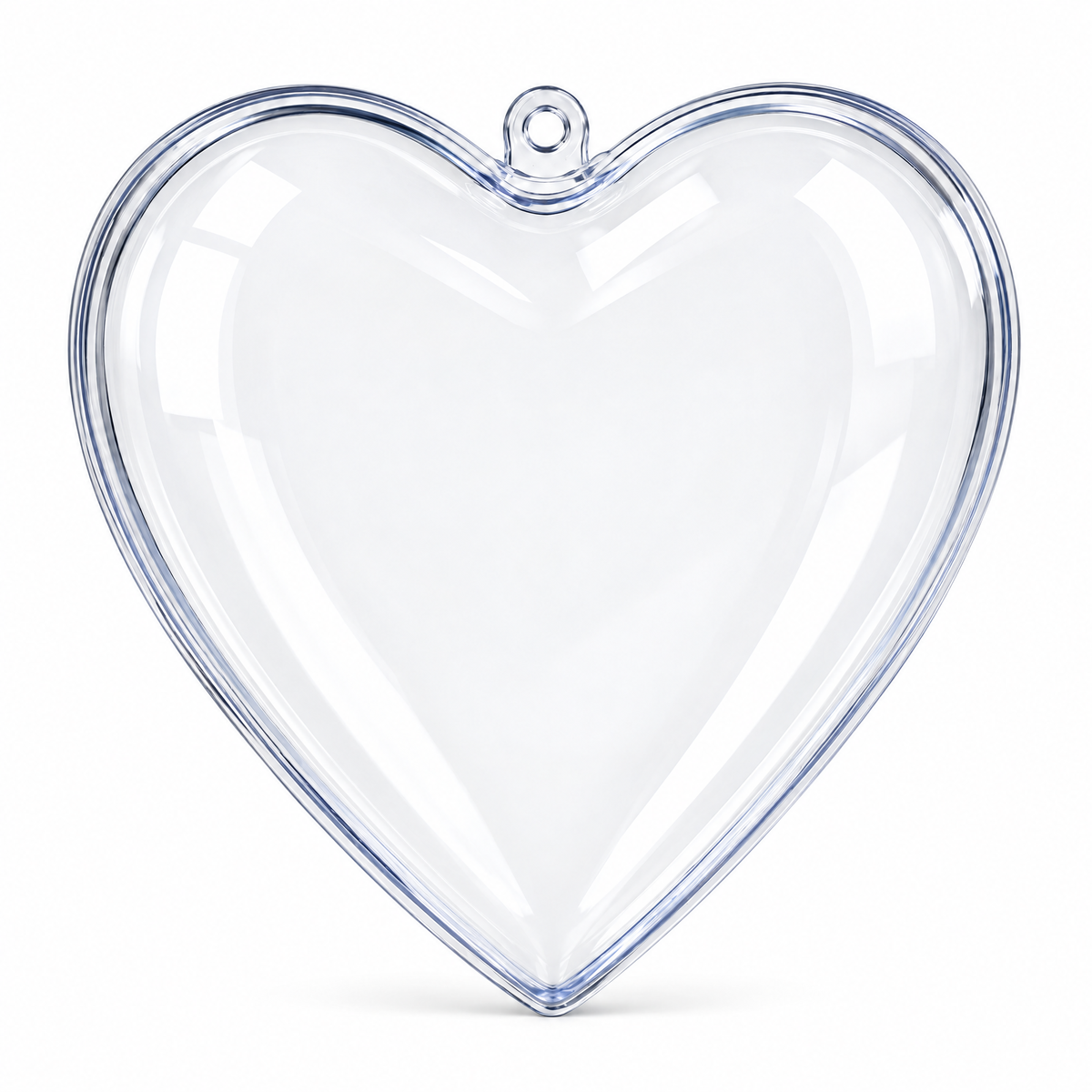 Set of 3 Clear Plastic Heart Ornament 4.6 Inches (117 mm)