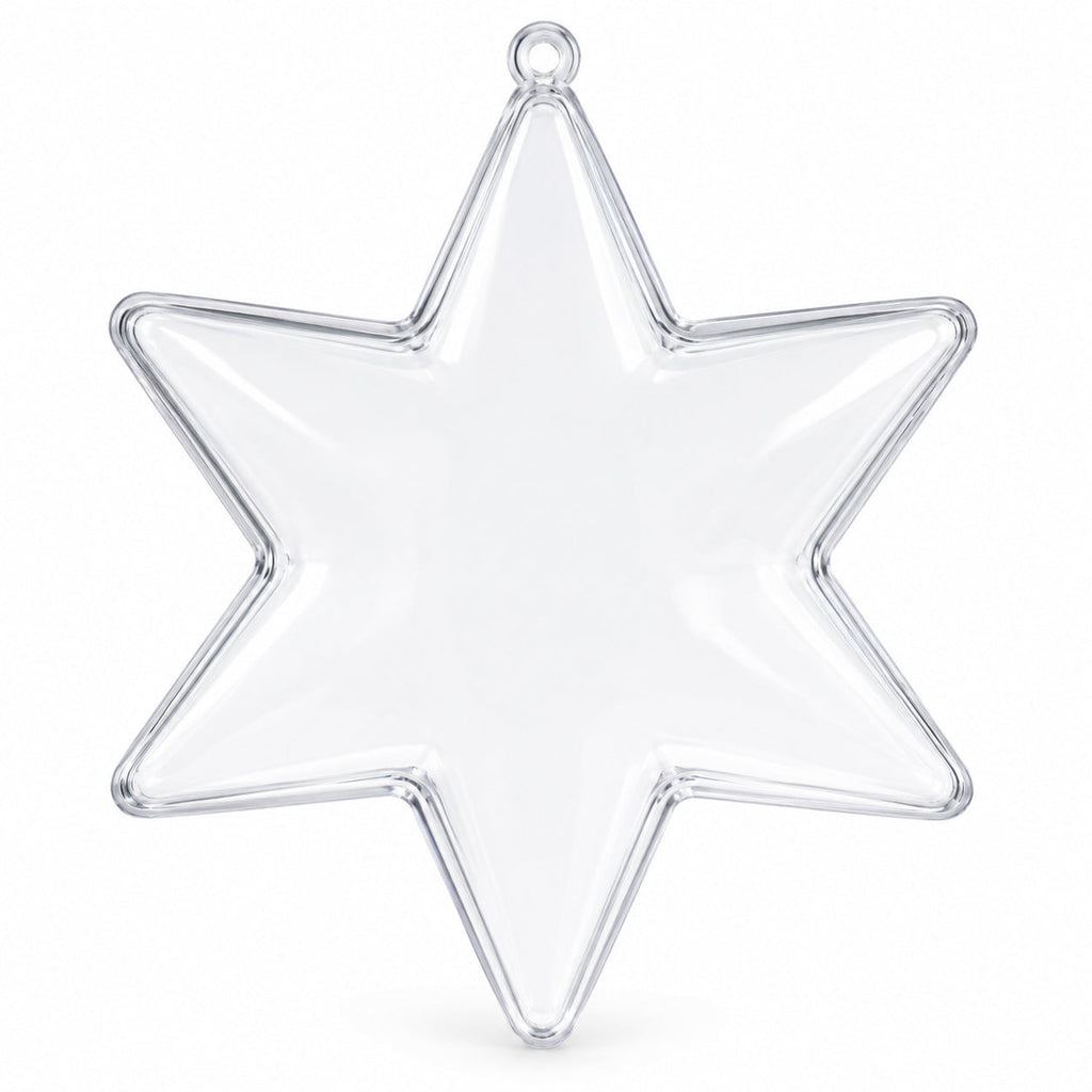 Set of 3 Clear Plastic Hexagon Ornaments 4 Inches