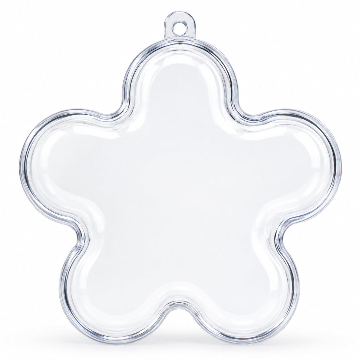 Clear Plastic Flower Ornament  3.55 Inches (90 mm)