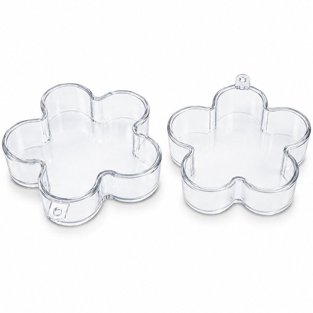 Clear Plastic Flower Ornament  3.55 Inches (90 mm)