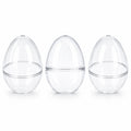 Set of 3 Clear Plastic Standing Egg Ornaments 3.58 Inches (91 mm)