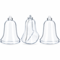 Set of 3 Clear Plastic Bell Ornaments 3.7 Inches (94 mm)