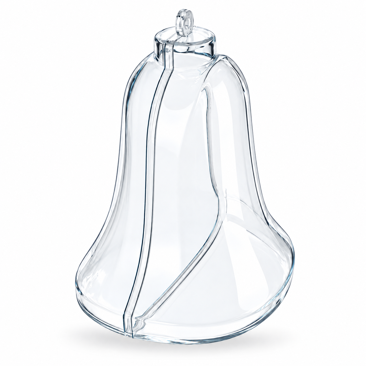 Set of 3 Clear Plastic Bell Ornaments 3.7 Inches (94 mm)