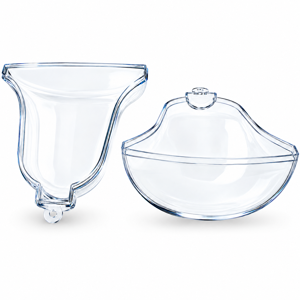 Set of 3 Clear Plastic Bell Ornaments 3.7 Inches (94 mm)