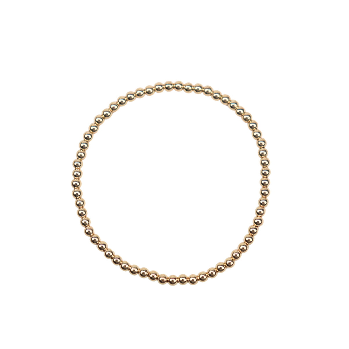 Stretchy Gold-Fill Beaded Bangle Bracelets, 14/20 Gold-Filled, 6.5" Diameter