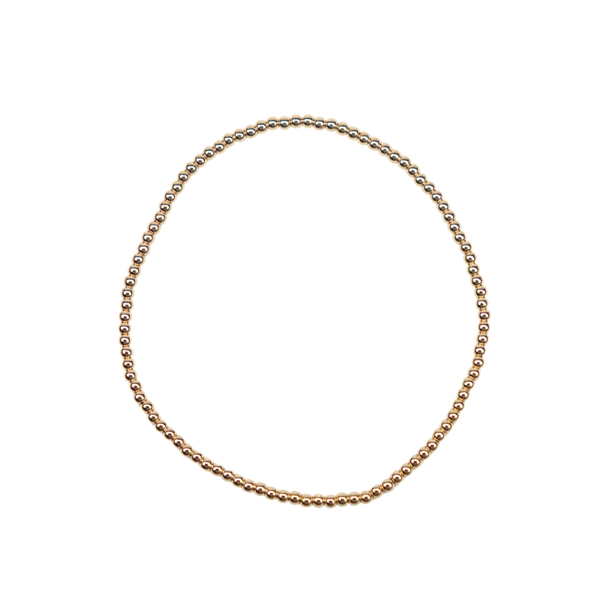 Stretchy Gold-Fill Beaded Bangle Bracelets, 14/20 Gold-Filled, 6.5" Diameter