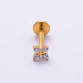 Titanium 3.3mm Clear CZ Flower Universal Cartilage Piercing Flat Back Stud | Findings-00431