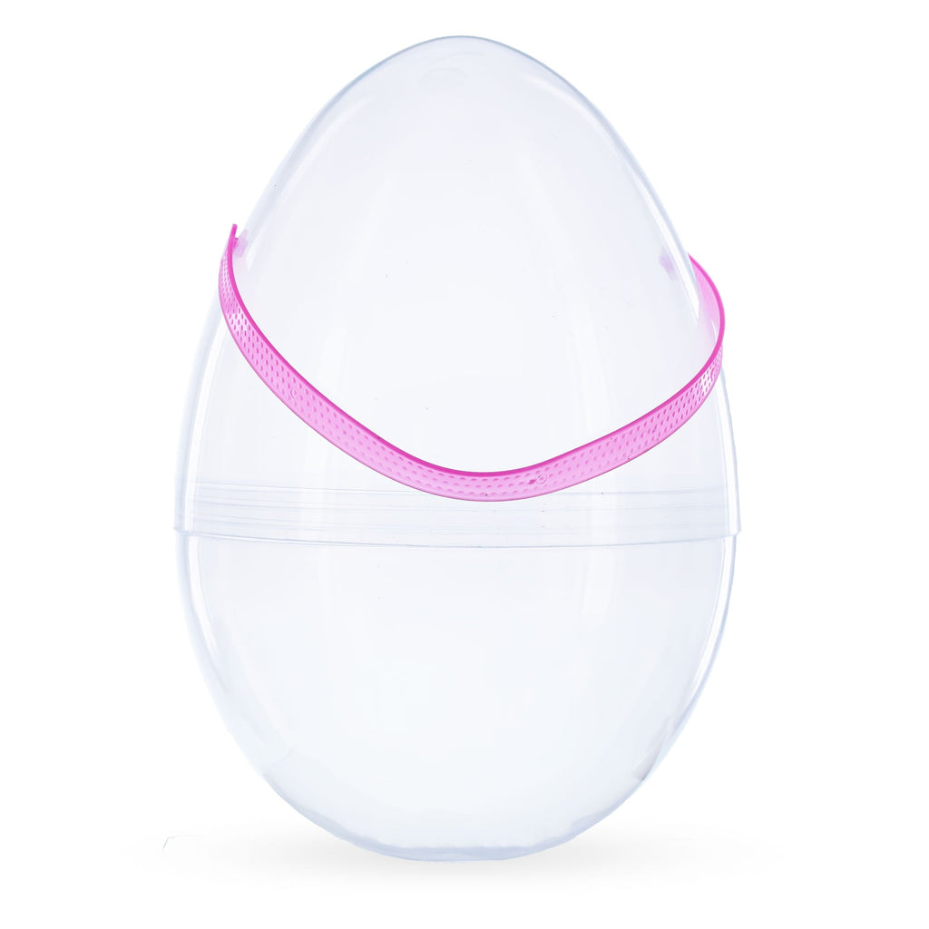 Set of 2 Transparent Jumbo Plastic Easter Eggs with Handles Large Size 10 Inches