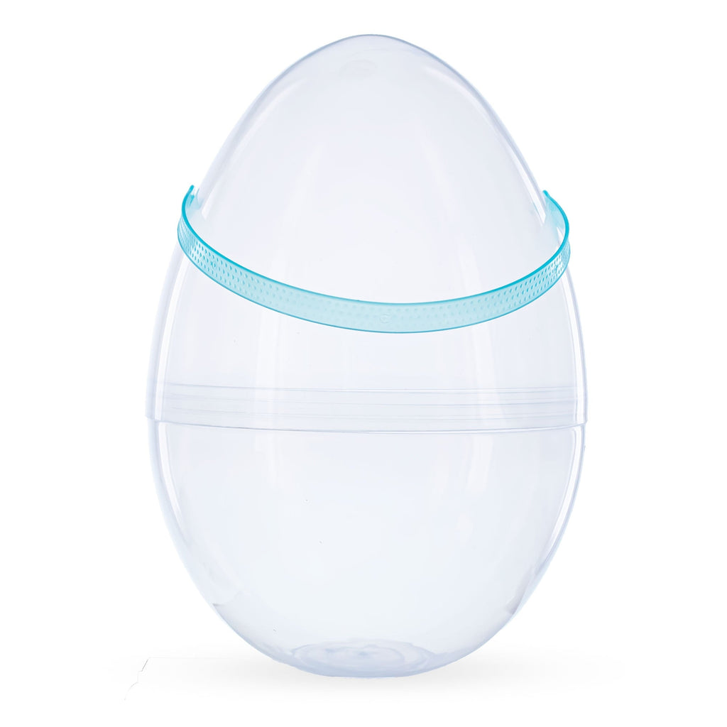 Set of 2 Transparent Jumbo Plastic Easter Eggs with Handles Large Size 10 Inches