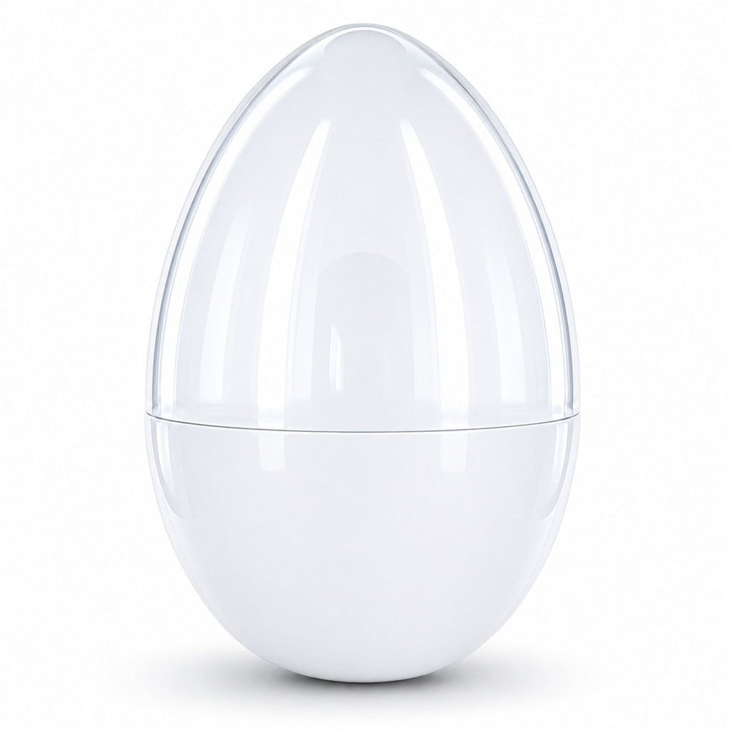Giant Extra Large White Plastic Easter Egg Two Tones 12 Inches
