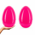 Set of 2 Pink Jumbo Plastic Easter Eggs Giant Fillable Large Size 10 Inches