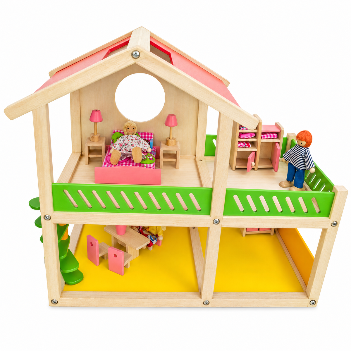 1 Bedroom Wooden Toy House 18.5 Inches